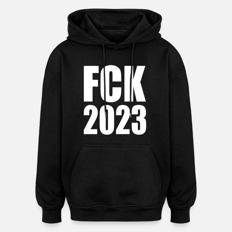 Fck 2023 - Sweat à capuche oversize unisexe - noir