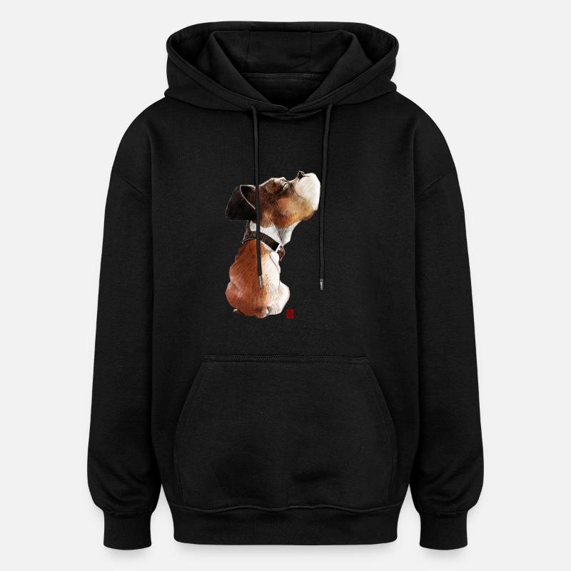 Sketchy Boxer - Sweat à capuche oversize unisexe - noir