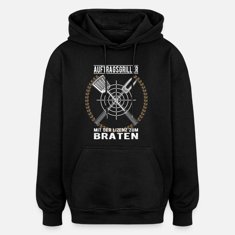 Auftragsgriller - Oversized Unisex Hoodie - Schwarz