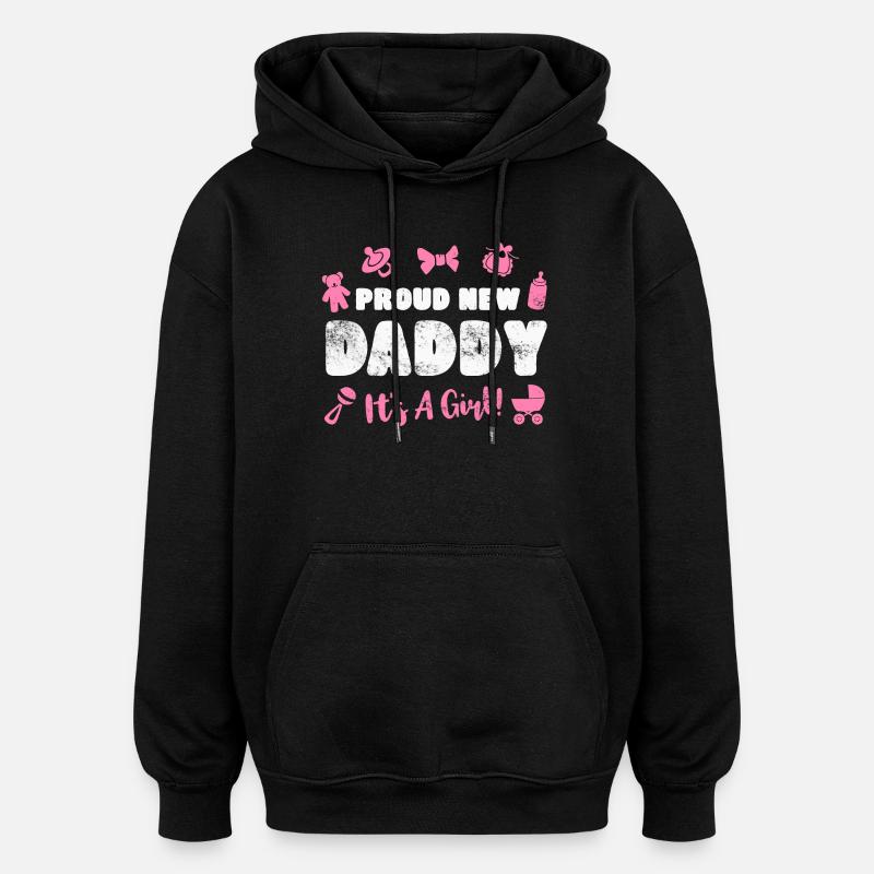 Père Paternité bébé naissance - Sweat à capuche oversize unisexe - noir