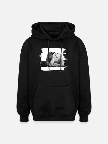 Eisbär - stay cool - Oversized Unisex Hoodie - Schwarz