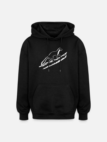 Marten at night - Oversized Unisex Hoodie - black