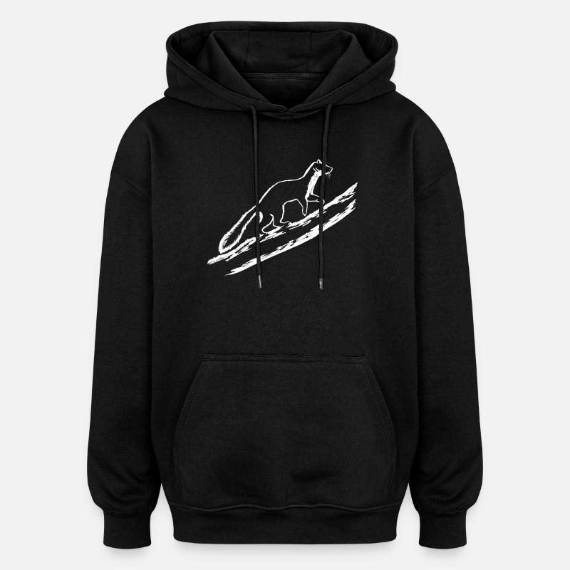 Martre la nuit - Sweat à capuche oversize unisexe - noir