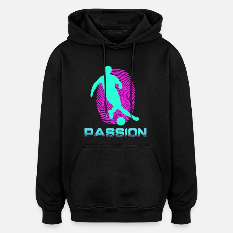 Football - Sweat à capuche oversize unisexe - noir