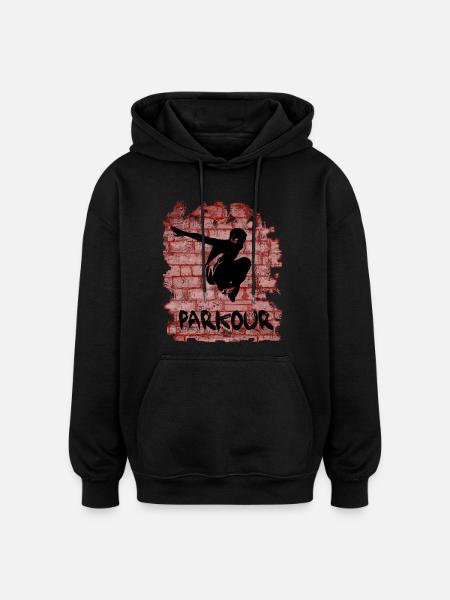 Parkour - Oversized Unisex Hoodie - Schwarz