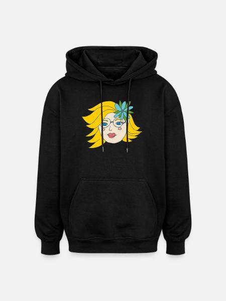 Fille d’été - Sweat à capuche oversize unisexe - noir