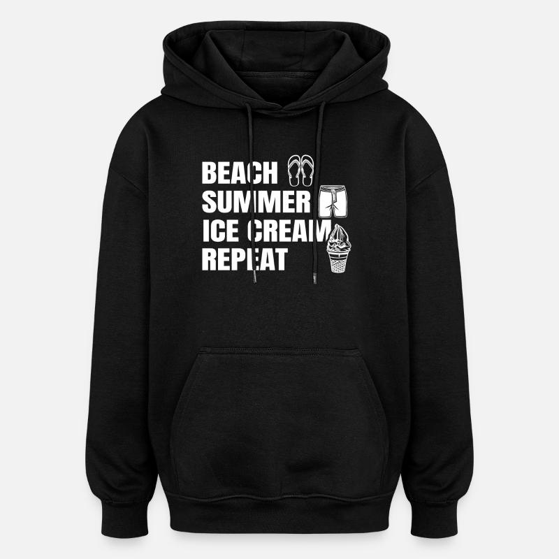 Dicton amateur de crème glacée - Sweat à capuche oversize unisexe - noir