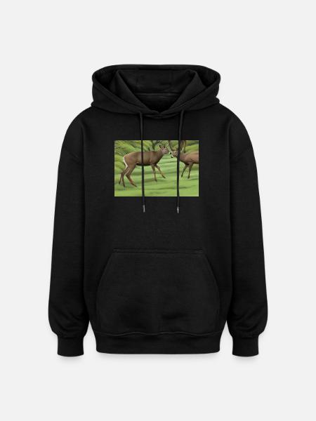 Deer deer - Oversized Unisex Hoodie - black