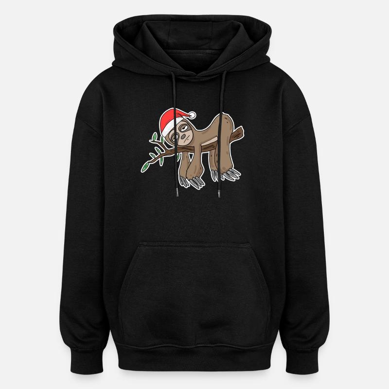 Noël paresseux - Sweat à capuche oversize unisexe - noir