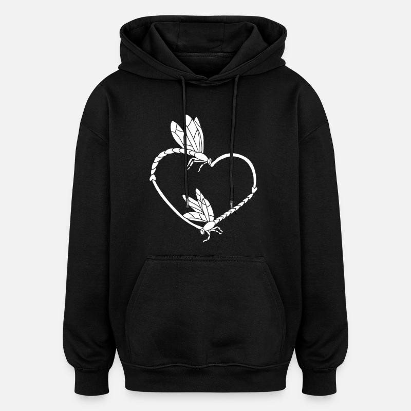 Insects in Love (White) - Oversized Unisex Hoodie - black
