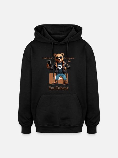 Funny YouTubear - Oversized Unisex Hoodie - black