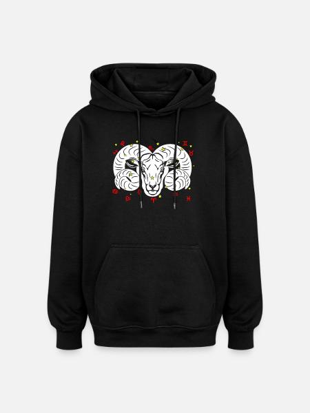Widder-Farbe - Oversized Unisex Hoodie - Schwarz