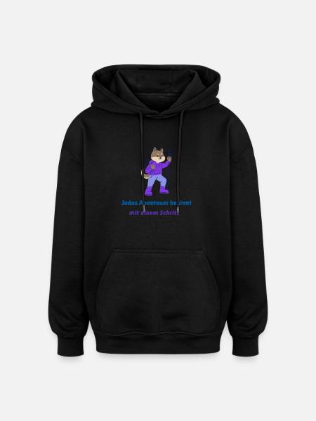 Toute aventure commence par un pas - Sweat à capuche oversize unisexe - noir
