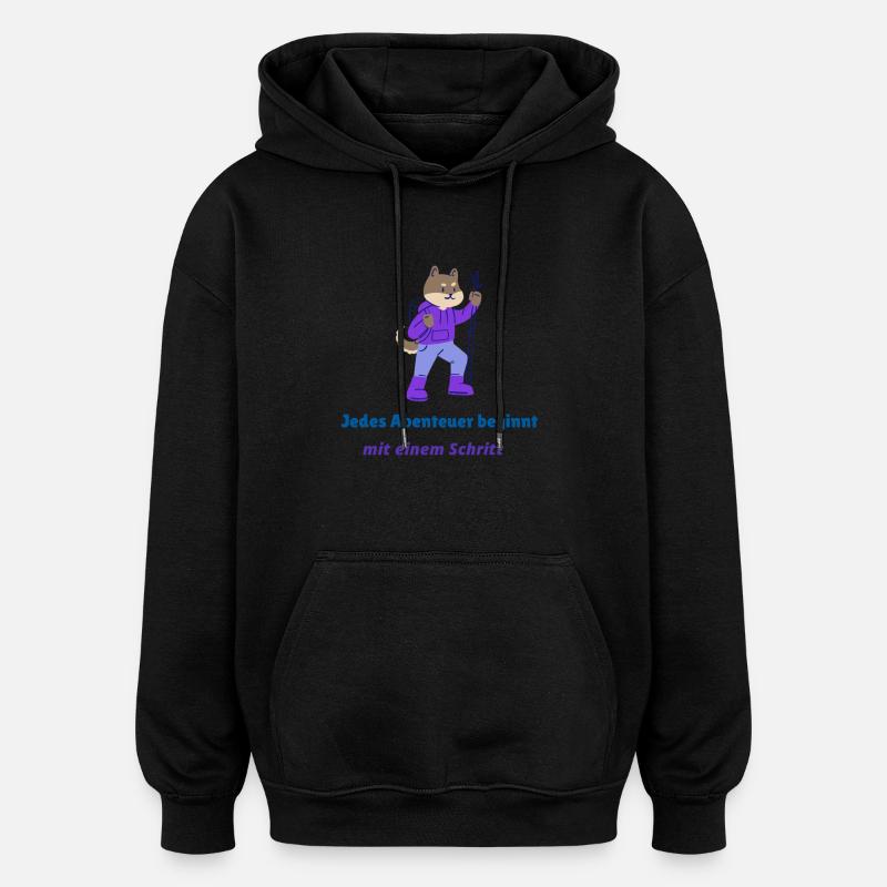 Every adventure begins with a step - Oversized Unisex Hoodie - black