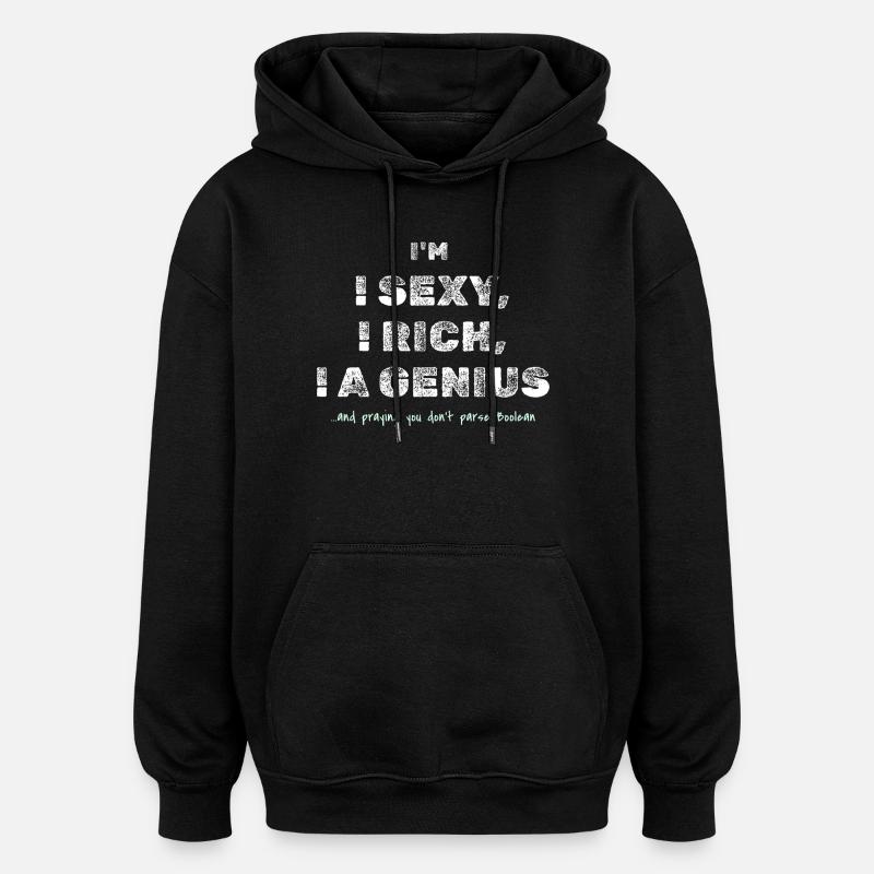 Boolean Joke – Funny Dev Tee - Oversized Unisex Hoodie - black