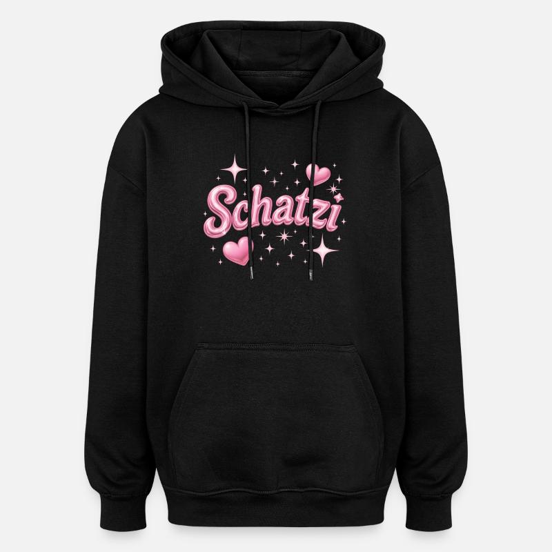 schatzi / Y2K Style - Sweat à capuche oversize unisexe - noir