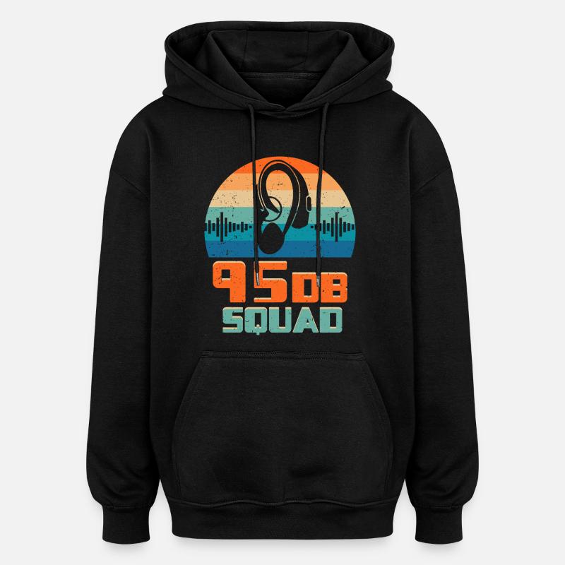 Deaf Deaf Hearing Impairment 95DB Squad - Oversized Unisex Hoodie - black