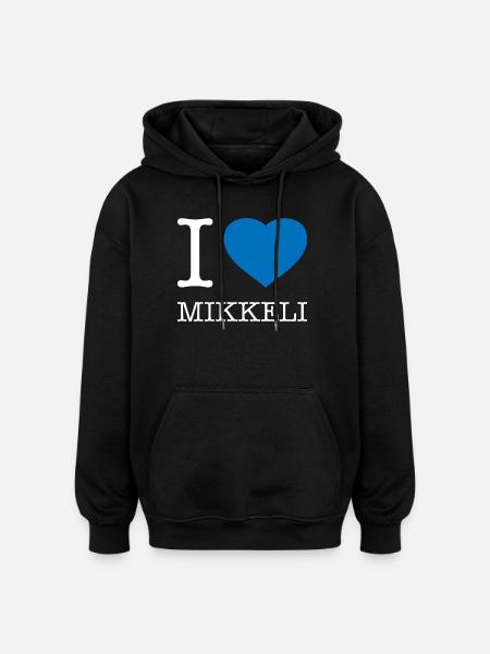 I love Mikkeli - Oversized Unisex Hoodie - black