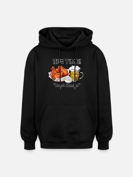 ChiMaek Time – Korean Chicken & Beer - Oversized Unisex Hoodie - black