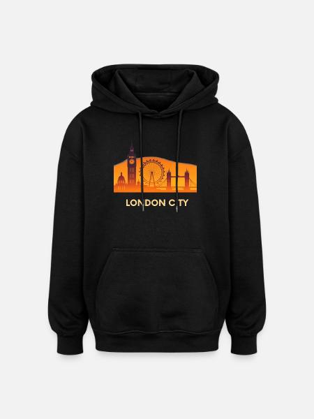 London City Silhouette - Oversized Unisex Hoodie - black