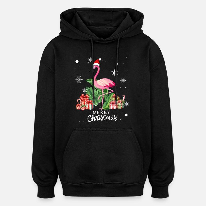 Flamingo Weihnachten - Oversized Unisex Hoodie - Schwarz