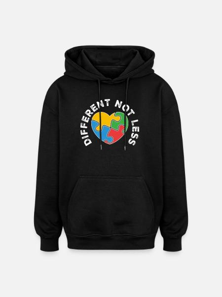 PuzzleHerz Vielfalt vereint Farben - Oversized Unisex Hoodie - Schwarz
