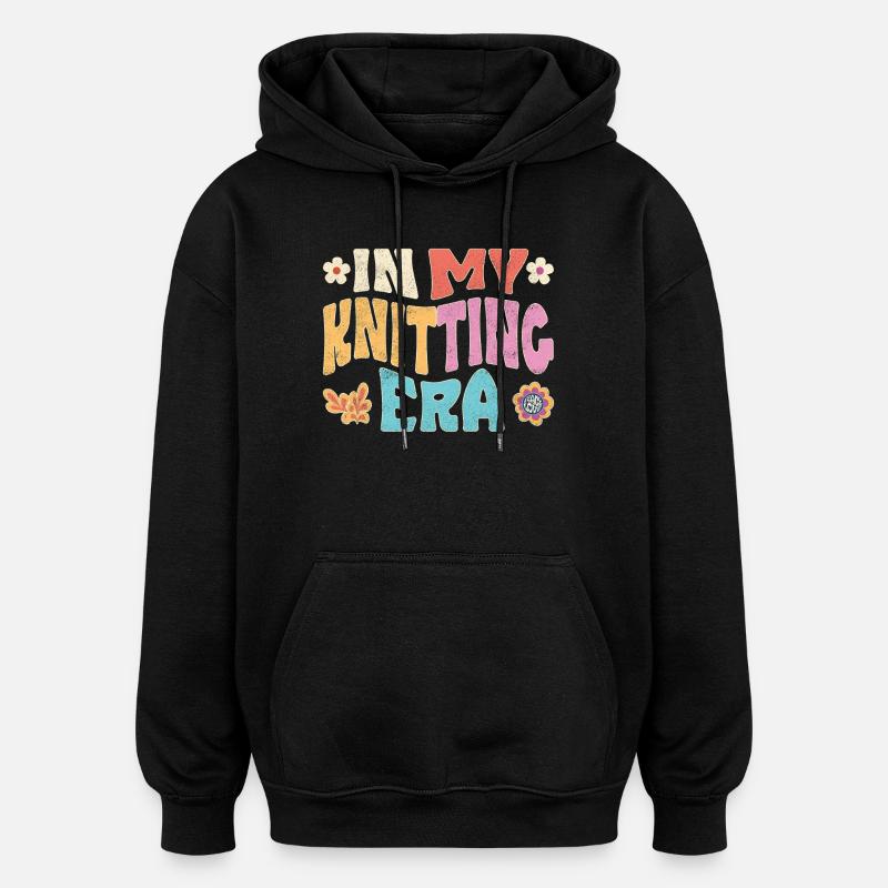 À l’époque du tricot - Sweat à capuche oversize unisexe - noir