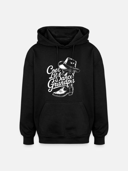 Line Dance Grandfather Western Look - Oversized Unisex Hoodie - black