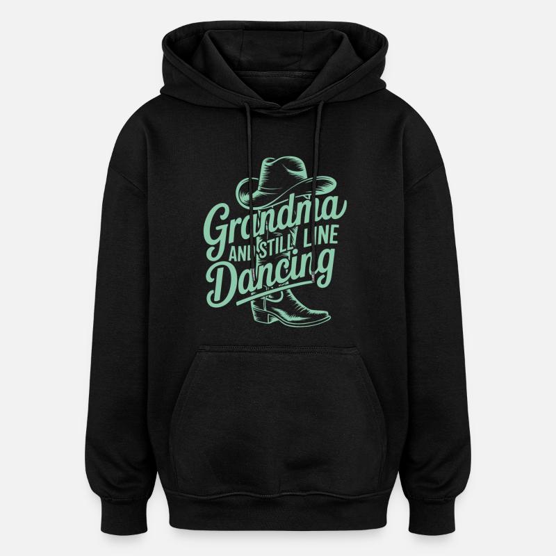 Großmutter tanzt Line-Dance - Oversized Unisex Hoodie - Schwarz