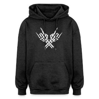 Skelett Hände Metal Handzeichen – Heavy Metal Rock - Oversized Unisex Hoodie - Anthrazit - Vorne - Noah (186cm)