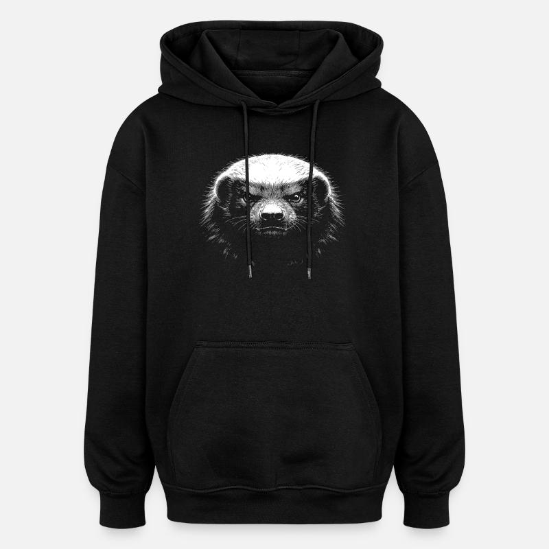 Honigdachs - Oversized Unisex Hoodie - Schwarz