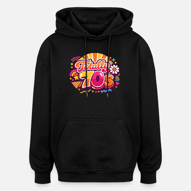 70s - Oversized Unisex Hoodie - black