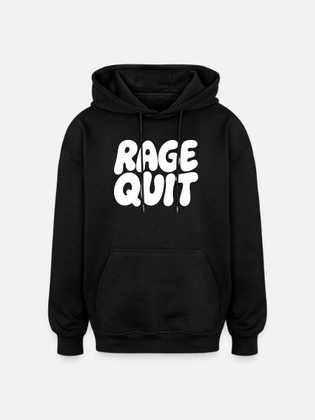 Rage Quit Bubble Font - Oversized Unisex Hoodie - black