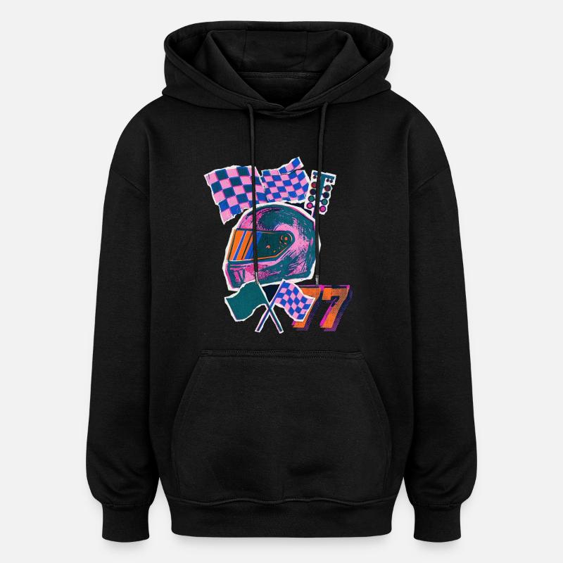 Retro Wave Driver - Oversized Unisex Hoodie - black