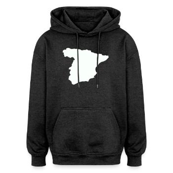 Spain Maps Silhouette Design - Oversized Unisex Hoodie - charcoal grey - Front - Noah (186cm)