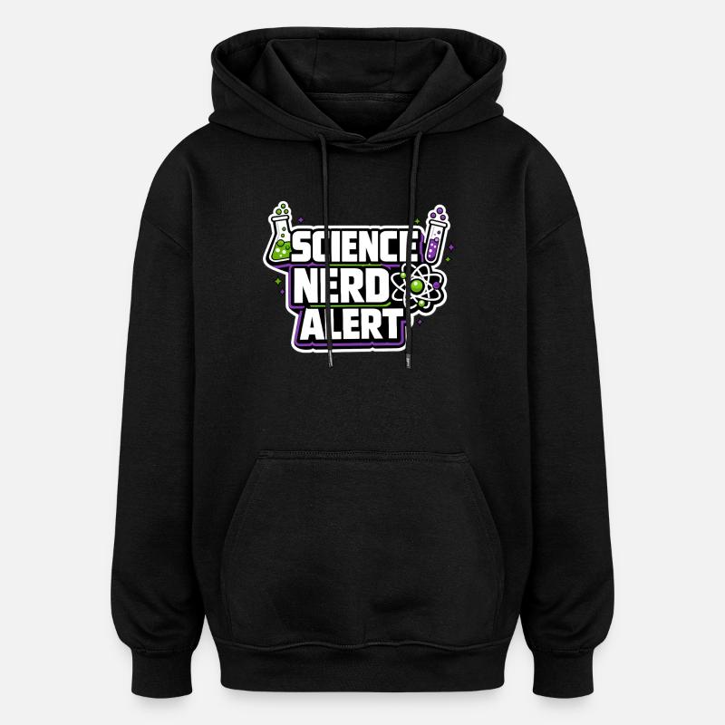 Nerd scientifique Motif d’alerte - Sweat à capuche oversize unisexe - noir