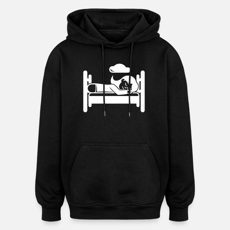 Sleeping Tired - Oversized Unisex Hoodie - black
