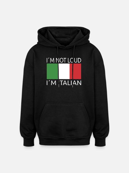 Dicton italien cool - Sweat à capuche oversize unisexe - noir