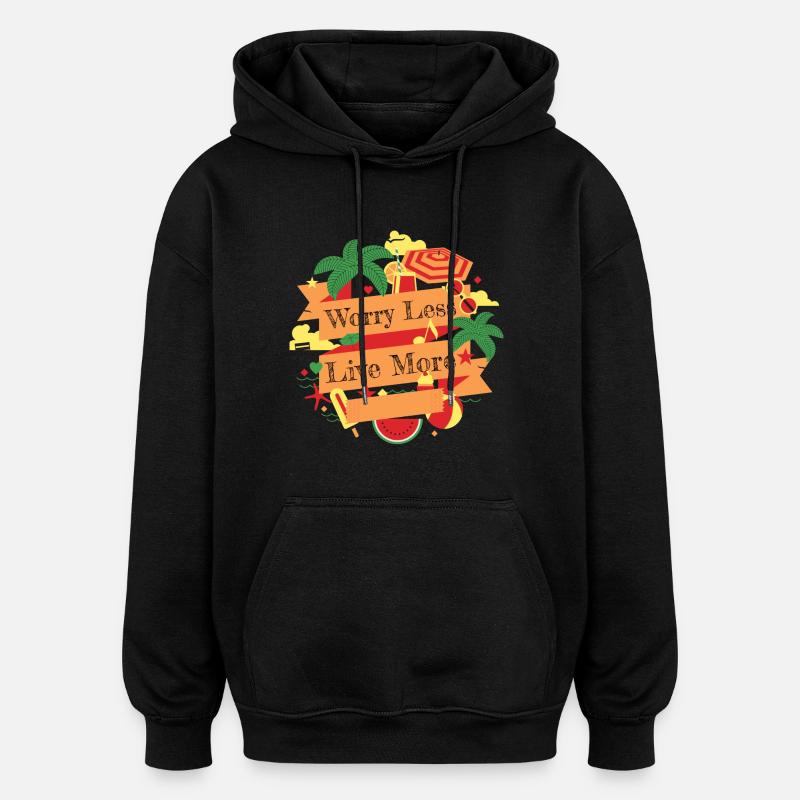 Moins vous inquiéter - Sweat à capuche oversize unisexe - noir