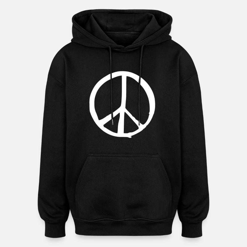 Paix - Sweat à capuche oversize unisexe - noir