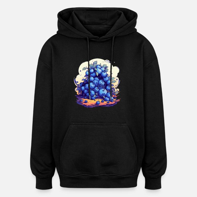 Myrtille - Sweat à capuche oversize unisexe - noir
