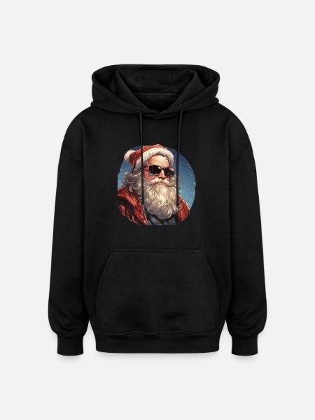 Weihnachtsmann - Illustration - Oversized Unisex Hoodie - Schwarz