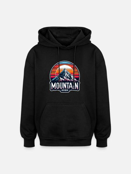 Mountain High - Berg Illustration - Oversized Unisex Hoodie - black