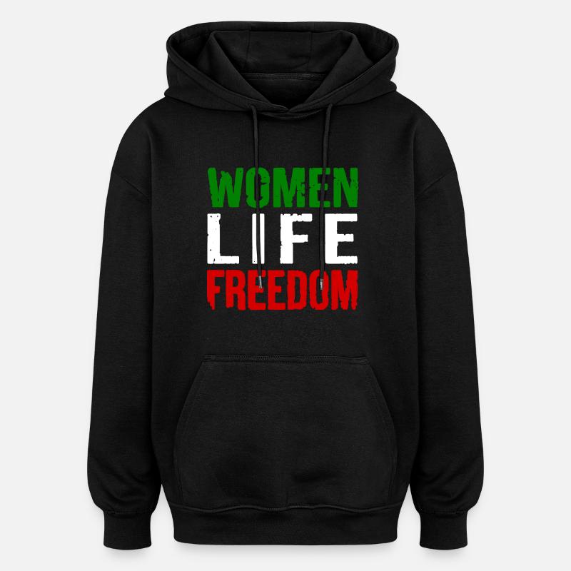 Women life freedom - Sweat à capuche oversize unisexe - noir