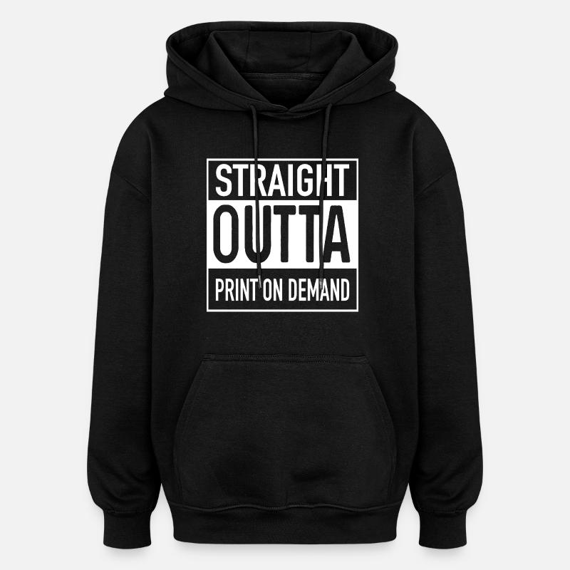 Droit OUTTA PRINT ON DEMAND - Sweat à capuche oversize unisexe - noir