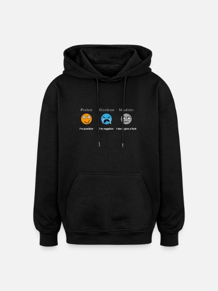 Proton Electron Neutron - Oversized Unisex Hoodie - black
