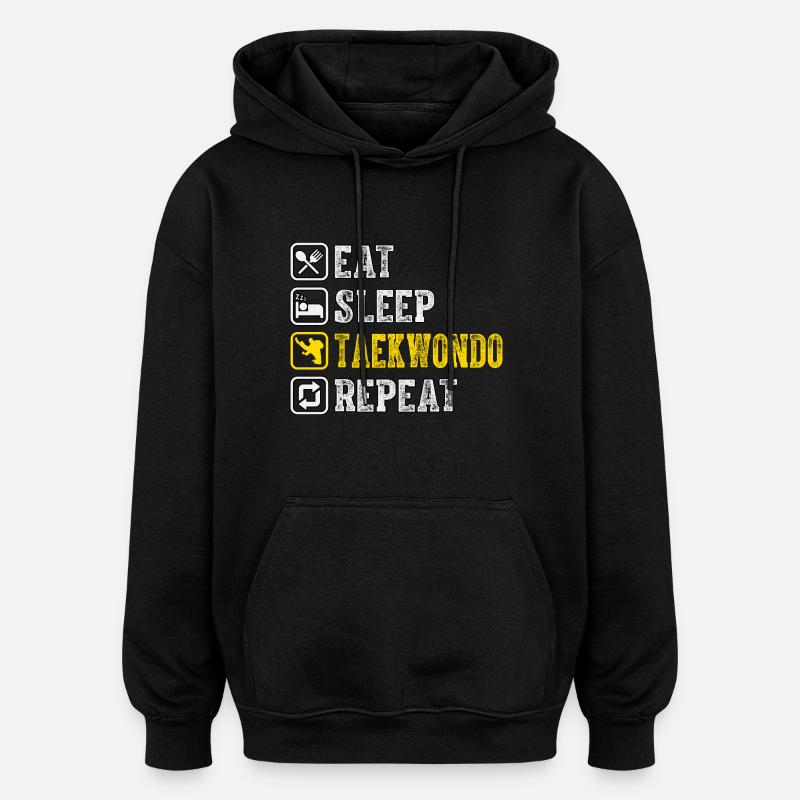 Taekwondo - Sweat à capuche oversize unisexe - noir