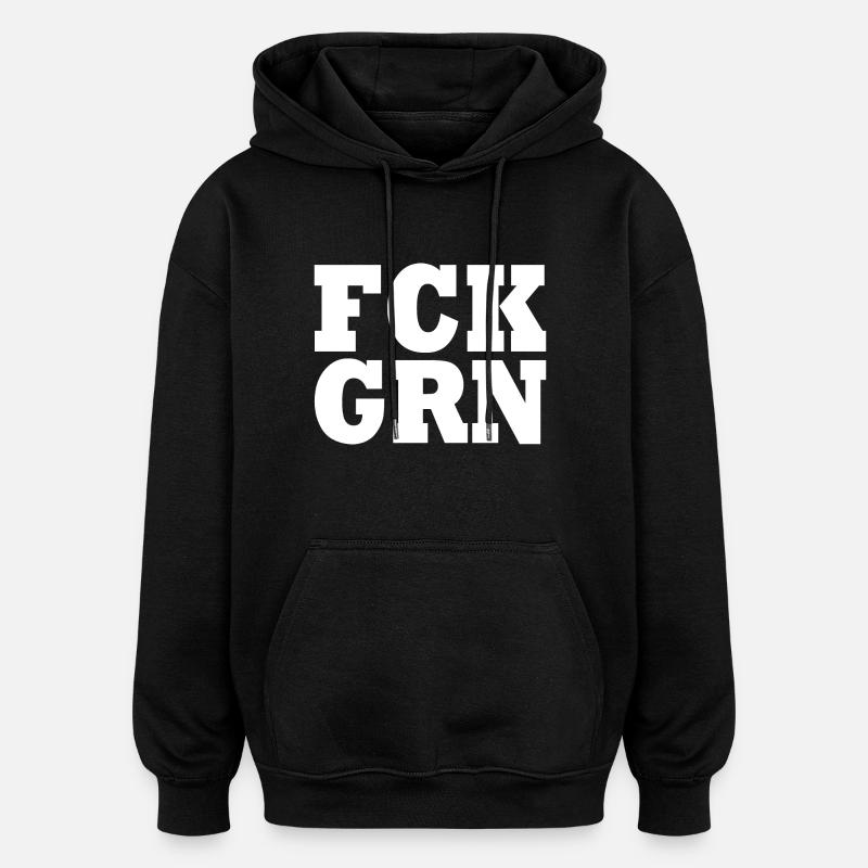 Fck grn - Sweat à capuche oversize unisexe - noir