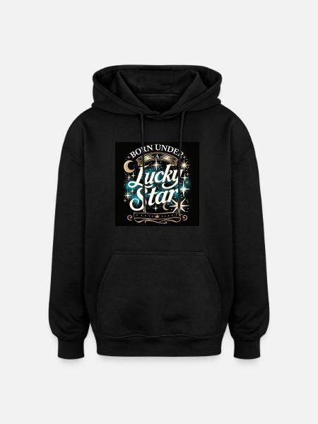 Lucky Star - Oversized Unisex Hoodie - black