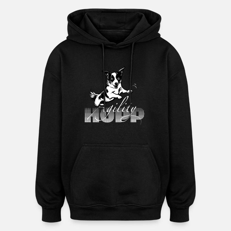 Hopp -Agilité - Sweat à capuche oversize unisexe - noir